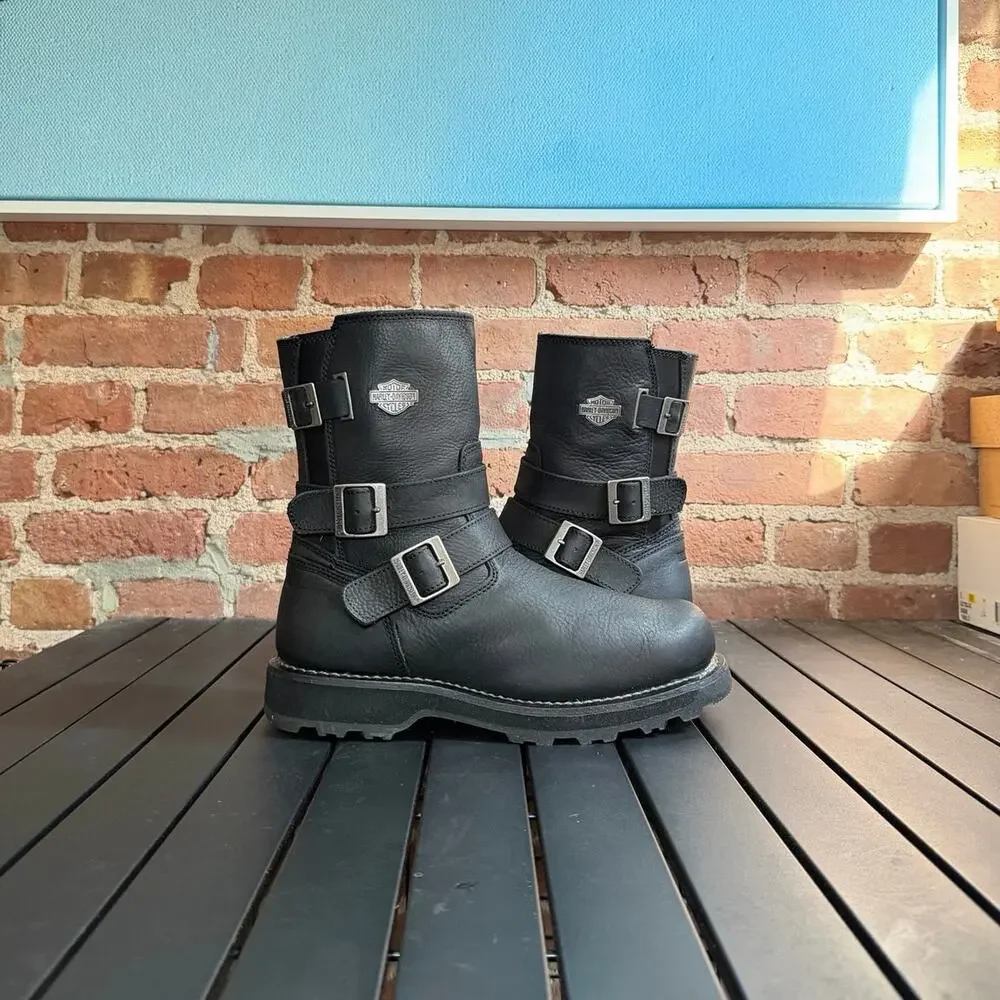 Harley-Davidson Men's Parker 8-Inch Black Motorcycle Boots